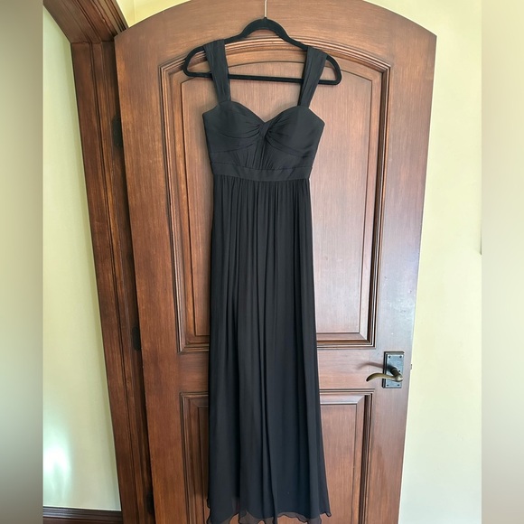 JENNY YOO- Leah Chiffon/Silk Black Gown, Size 2 - Picture 3 of 7